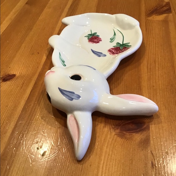 VINTAGE LENOX POPPIES ON BLUE BARNYARD COLLECTION BUNNY SPOON REST 1999 - Picture 5 of 8